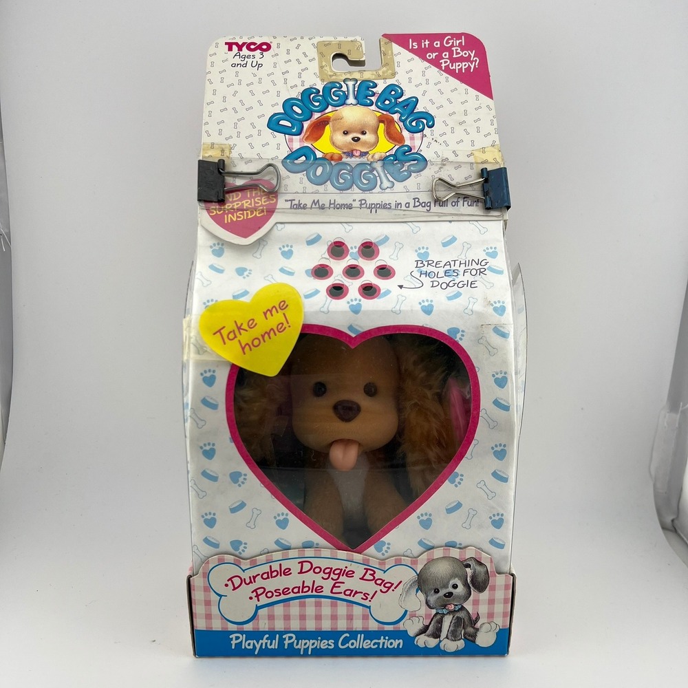 TYCO Doggie Bag Doggies‎ Puppy NIB 1995 Vintage Playful Puppies Toy